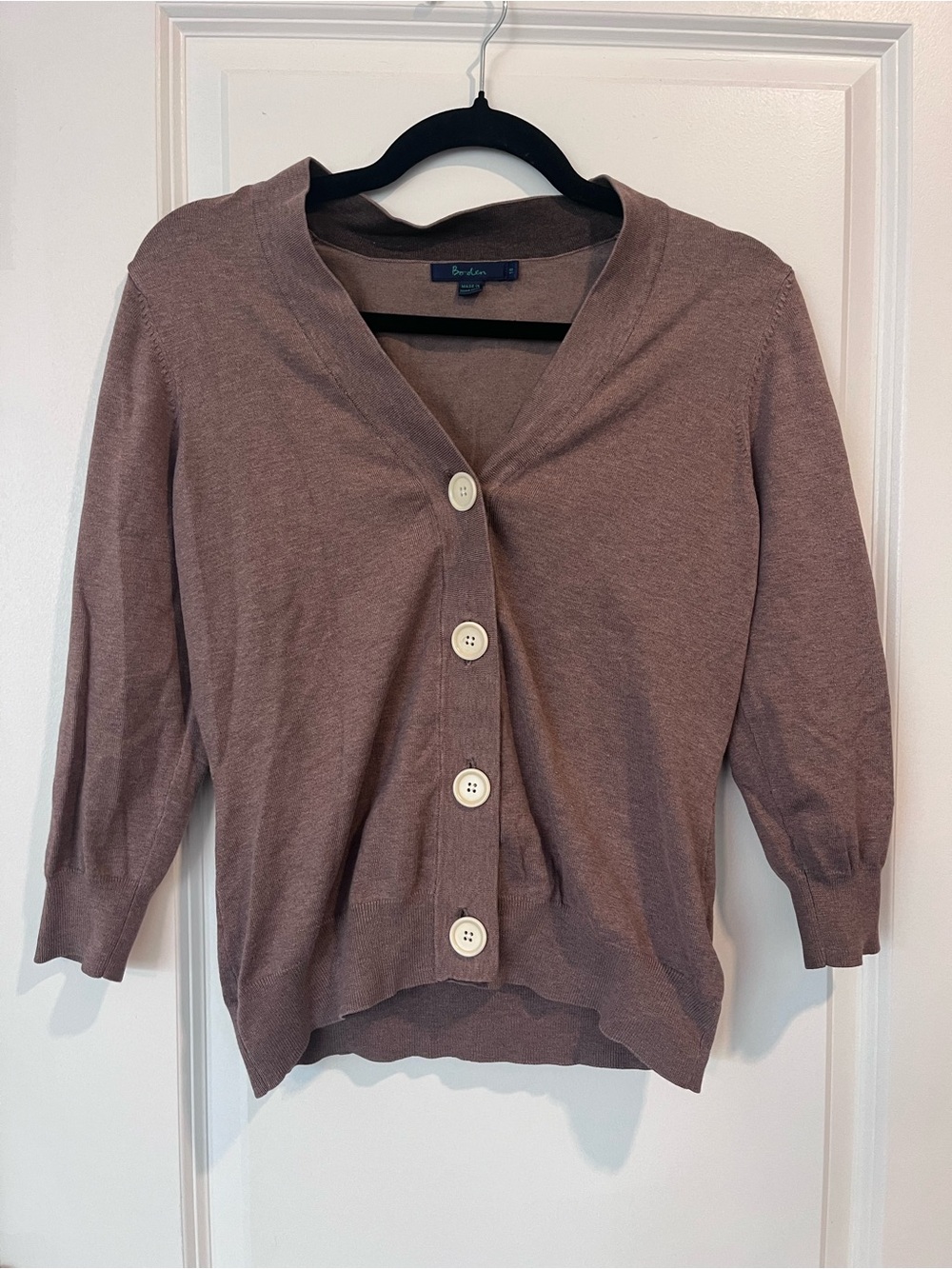 SOLD Boden women’s brown cozy cardigan sweater 78% cotton - Picture 2 of 4
